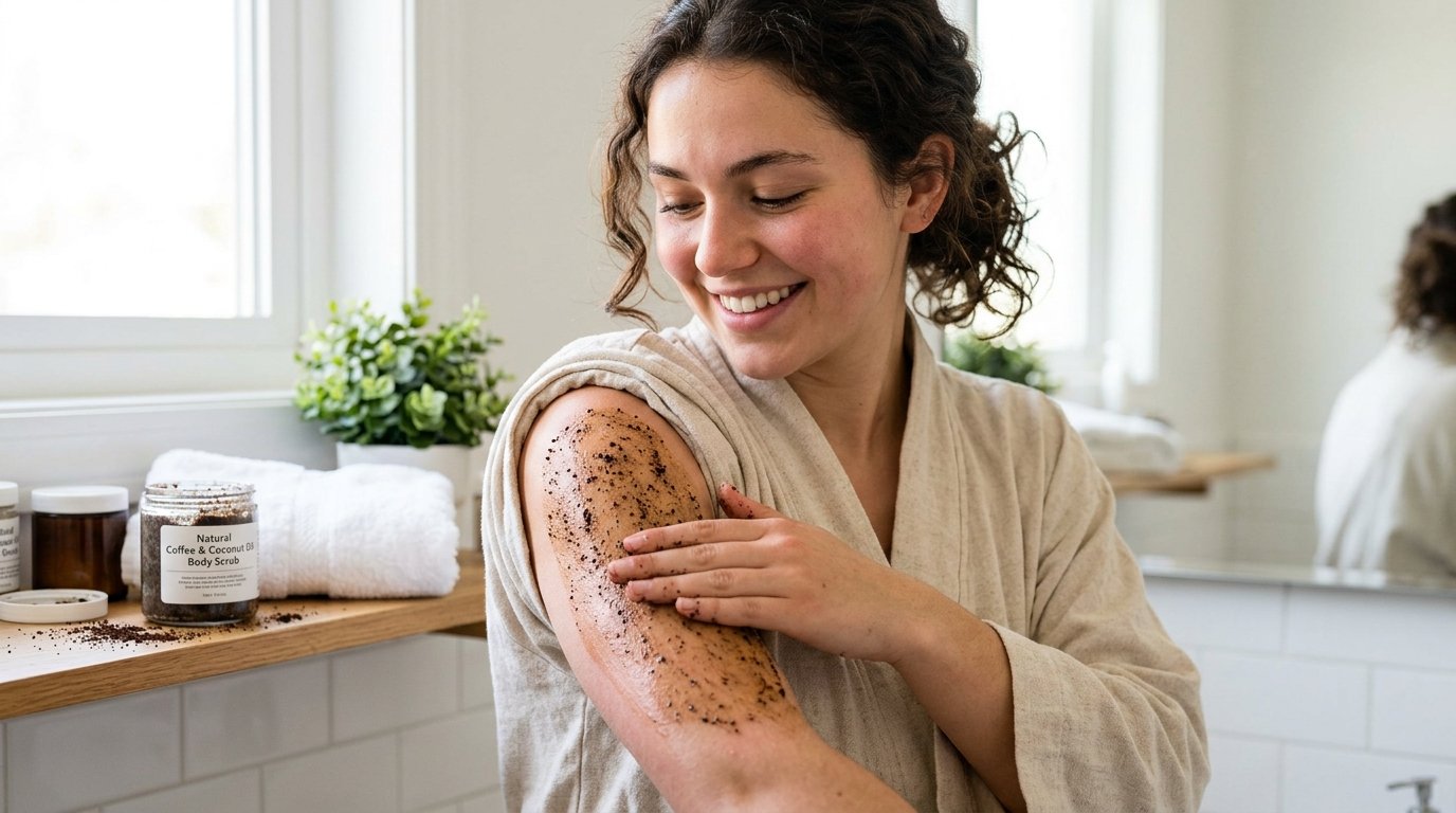 Coffee scrub for skin whitening