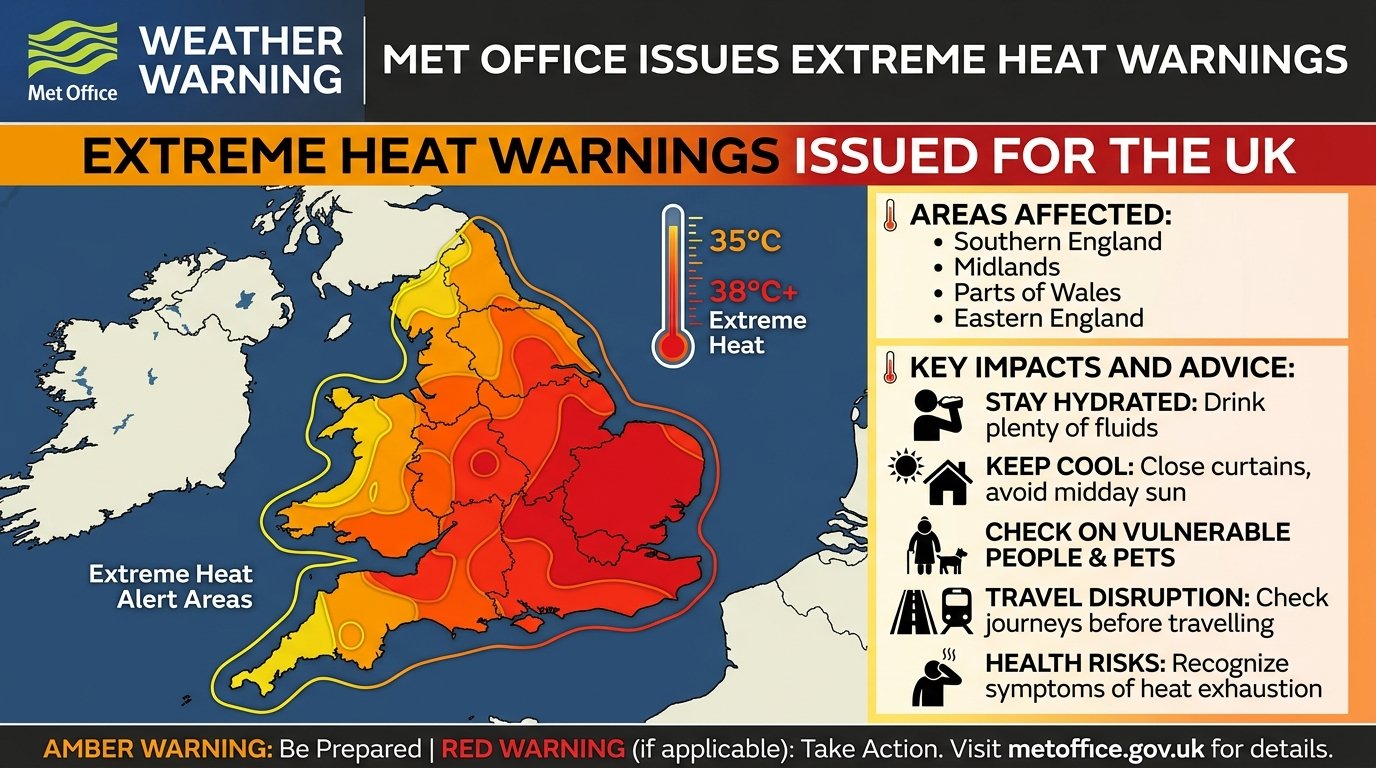 Met Office issues heat warnings 2026