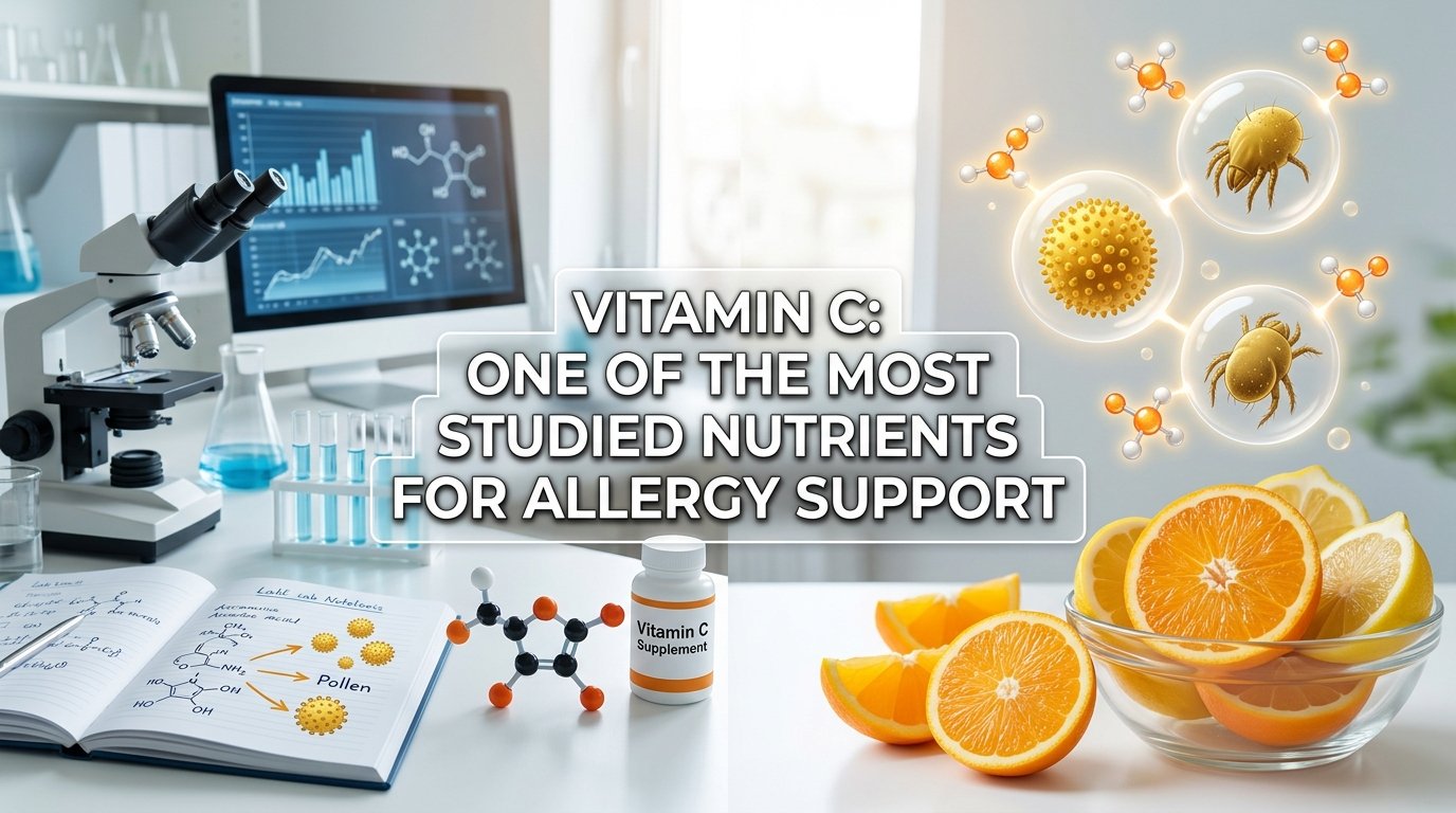 Vitamin C is one of the most studied nutrients for allergy support